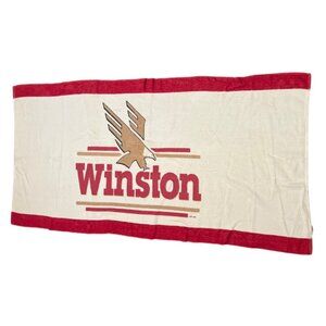 Vintage Winston Beach Towel Retro Graphic Soft Cotton Blend Usa Made